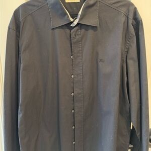 Burberry Black Long-Sleeve Button-Down Shirt
